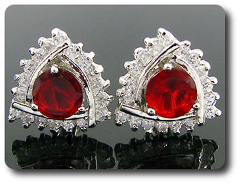2x8 mm Red Ruby Cufflink