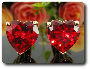 1x18 mm Red Ruby Cufflink for women