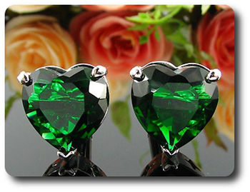 1x18mm Green Emerald Cufflink for women