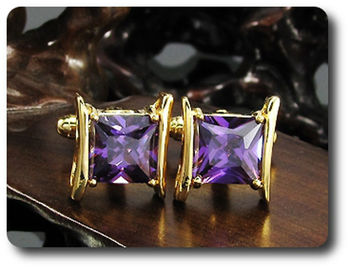 2x10mm Purple Amethyst Cufflink for women