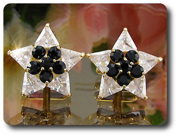 10x5mm Black Sapphire Cufflink for women