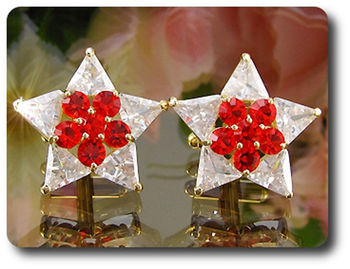 10x5mm Red Ruby Cufflink for women