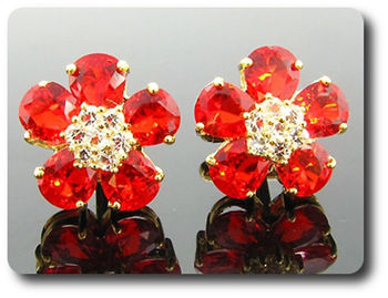 10x10mm Red Ruby Cufflink for women