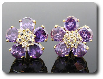 10x10mm Purple Amethyst Cufflink for women