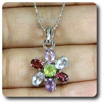 AMETHYST PERIDOT GARNET PENDANT