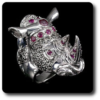 RUBY RHINOCEROS RING