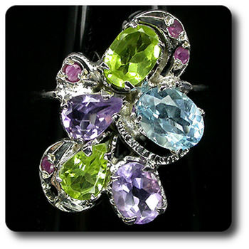 AMETHYST PERIDOT TOPAZ RING