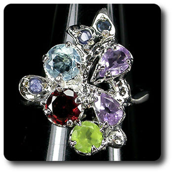 AMETHYST PERIDOT TOPAZ RING