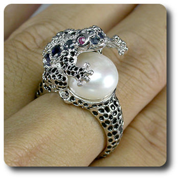 RUBY SAPPHIRE PEARL RING