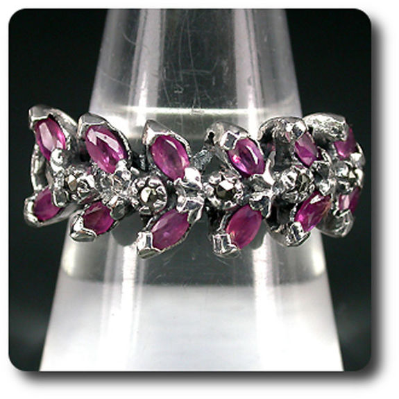 RUBY & MARCASITE RING