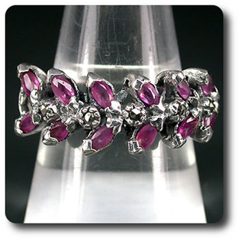 RUBY & MARCASITE RING