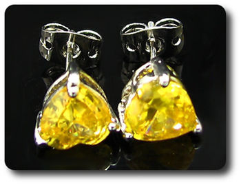 BOUCLES D'OREILLE SAPHIR JAUNE