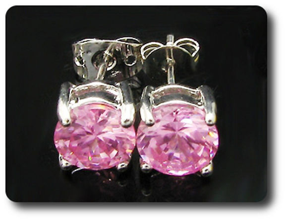 BOUCLES D'OREILLE SAPHIR ROSE