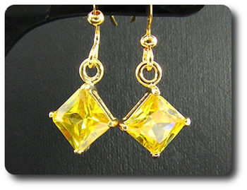 BOUCLES D'OREILLE TOPAZE JAUNE