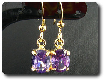 2x8mm Purple Amethyst Earrings