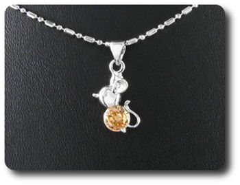 6 mm Orange Sapphire Pendant