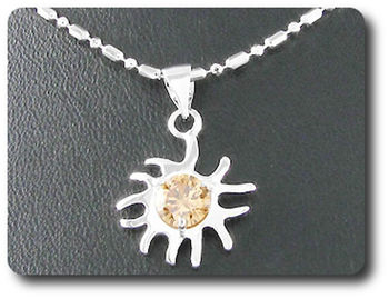 6 mm Orange Sapphire Pendant