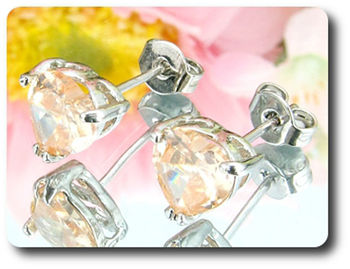 BOUCLES D'OREILLE SAPHIR ORANGE