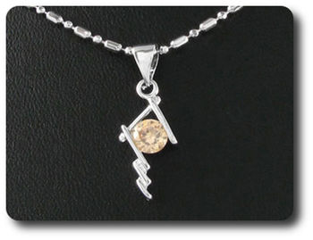 5 mm Orange Sapphire Pendant