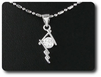5 mm Simulated Diamond Pendant