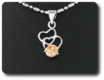 5 mm Orange Sapphire Pendant
