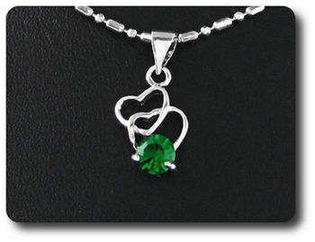 5 mm Green Emerald Pendant