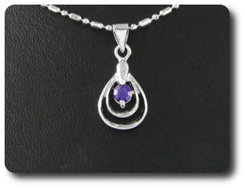 4 mm Purple Amethyst Pendant