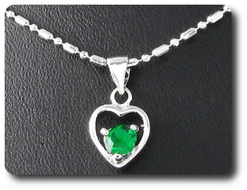 5 mm Green Emerald Pendant
