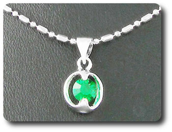 6 mm Green Emerald Pendant