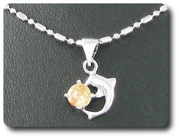 5 mm Orange Sapphire Pendant