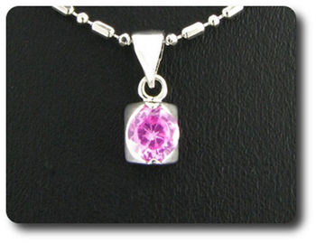 6 mm Pink Sapphire Pendant