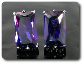 2x20mm Simulated Amethyst Cufflink