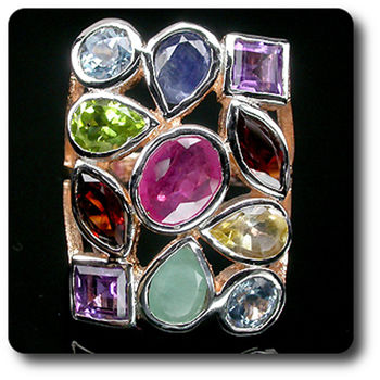 AMETHYST PERIDOT TOPAZ RING
