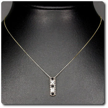 PENDENTIF SAPHIR NOIR + CHAINE