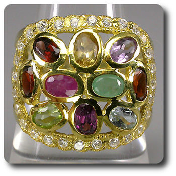 AMETHYST PERIDOT TOPAZ RING