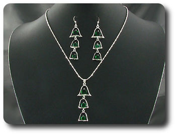 9x5~10mm Emerald Pendant Earrings Set