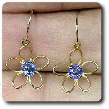 BOUCLES D'OREILLE SAPHIR BLEU