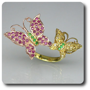 RUBY CITRINE & GARNET RING