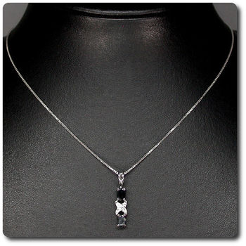 PENDENTIF SAPHIR & DIAMANT + CHAINE