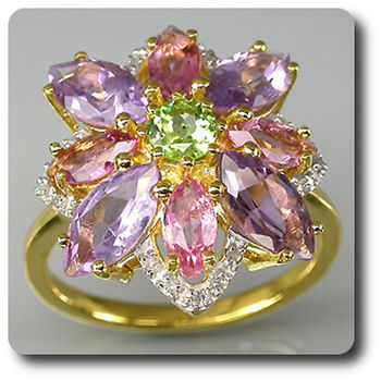 AMETHYST DIAMOND & TOURMALINE RING