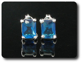 BOUCLES D'OREILLE SAPHIR BLEU