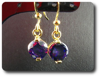 2x7mm Purple Amethyst Earrings