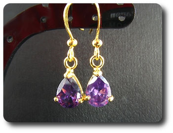 2x8mm Purple Amethyst Earrings