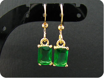 2x7mm Green Emerald Earrings