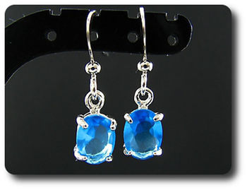 2x8mm Blue Sapphire Earrings