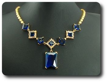 8x28-10mm Blue Sapphires Necklace