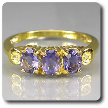 BAGUE IOLITE & DIAMANT