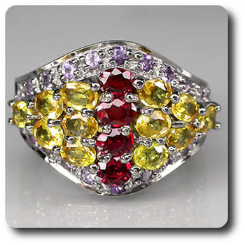 RUBY SAPPHIRE AMETHYST RING