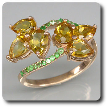 CITRINE & TSAVORITE GARNET RING
