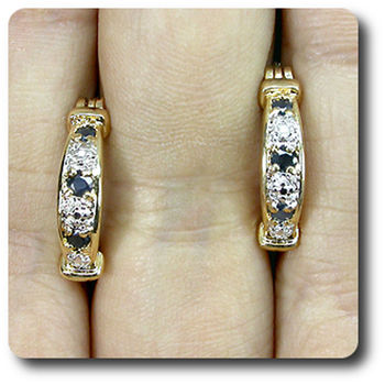 BOUCLES D'OREILLE SAPHIR & DIAMANT